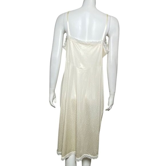 Vintage Liza Lawrence Nylon Lace Trim Full Slip Womens Size 22 Ivory Made in USA - Picture 4 of 7